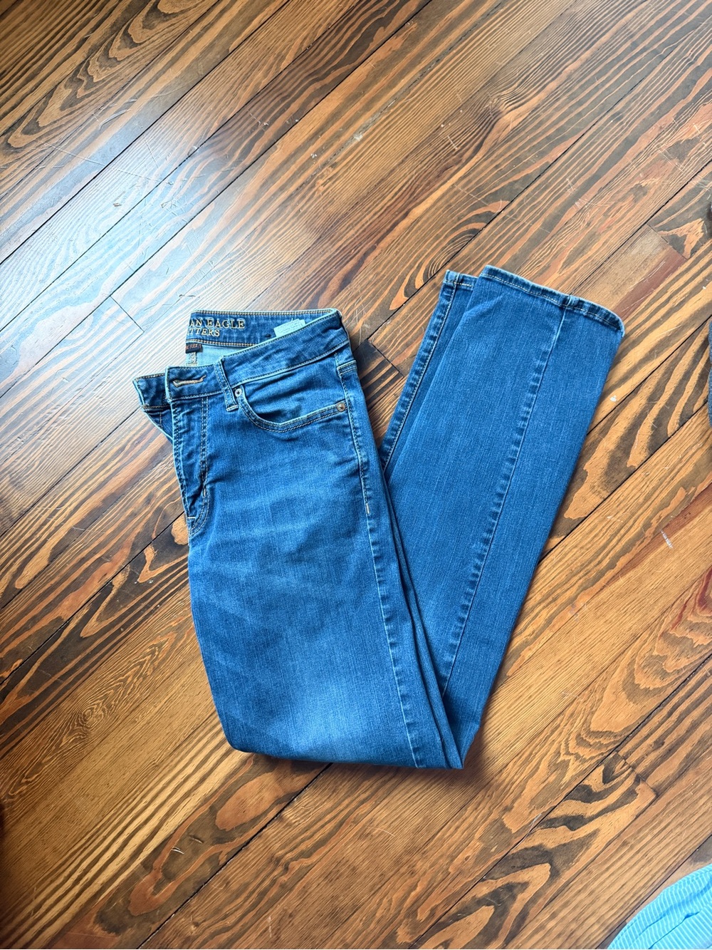 American Eagle Outfitters Slim Straight Jeans in Classic Blue